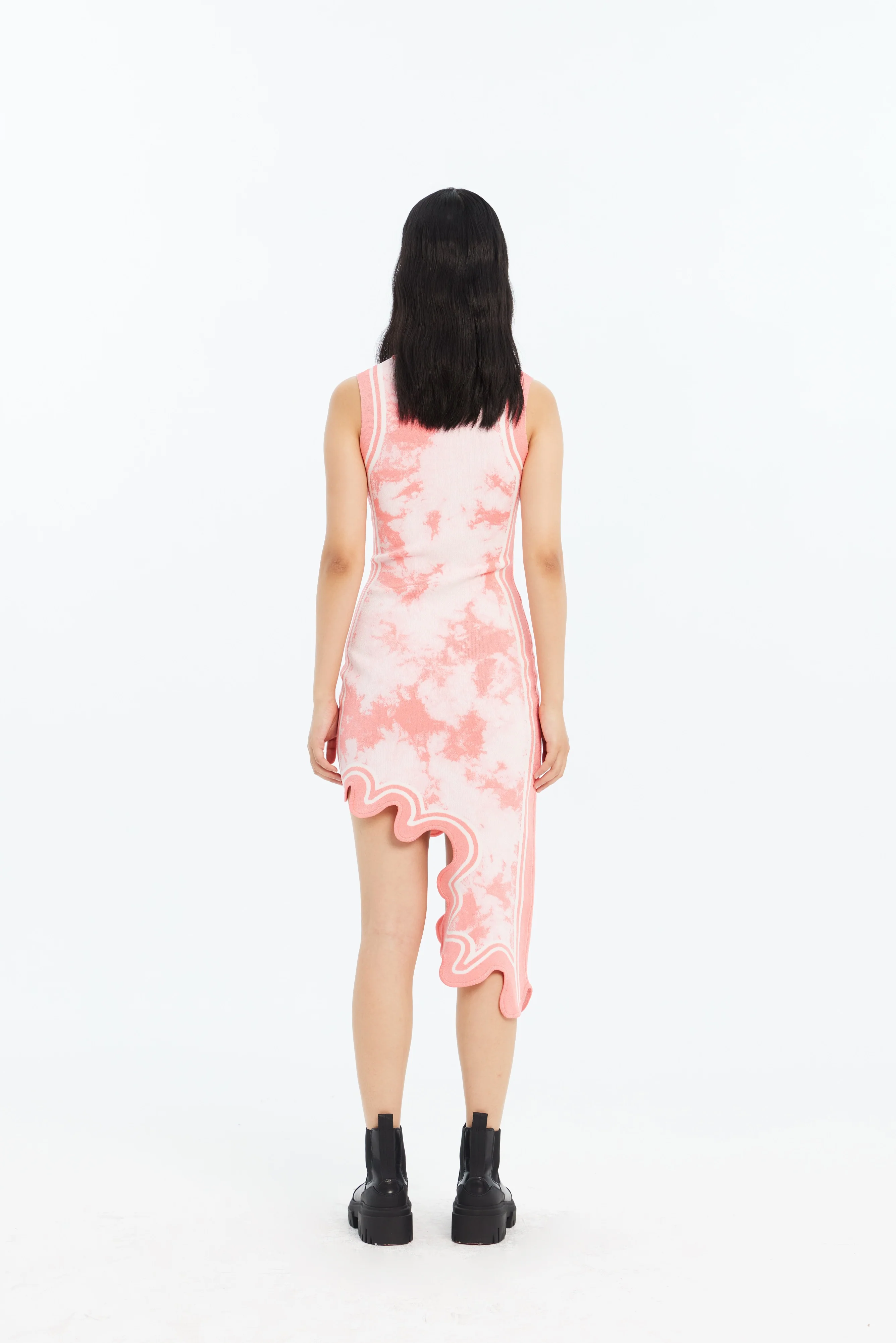 BROOKLYN ECO "TIE DYE" WAVY ASYMMETRIC DRESS - Image 3