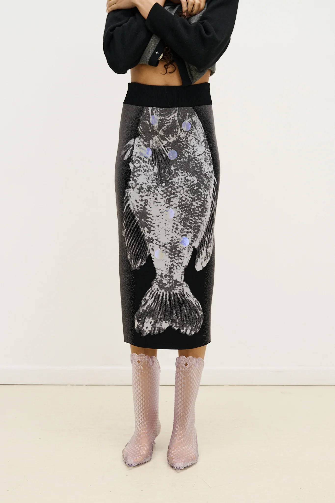 COLEY FLASHLIGHT REFLECTIVE MIDI SKIRT - Image 4