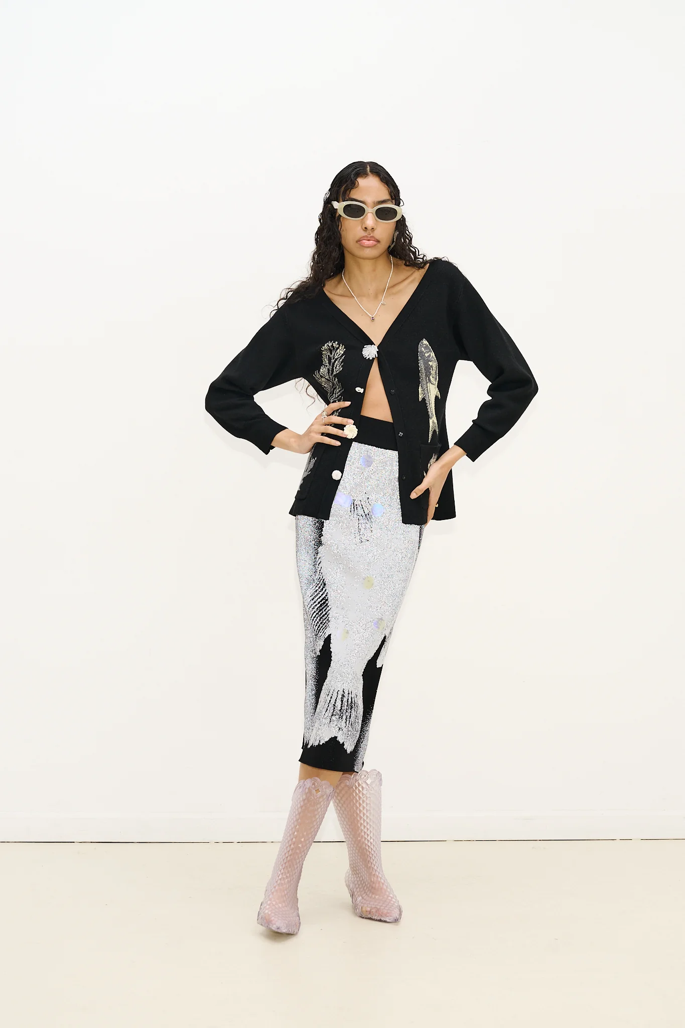 COLEY FLASHLIGHT REFLECTIVE MIDI SKIRT - Image 5