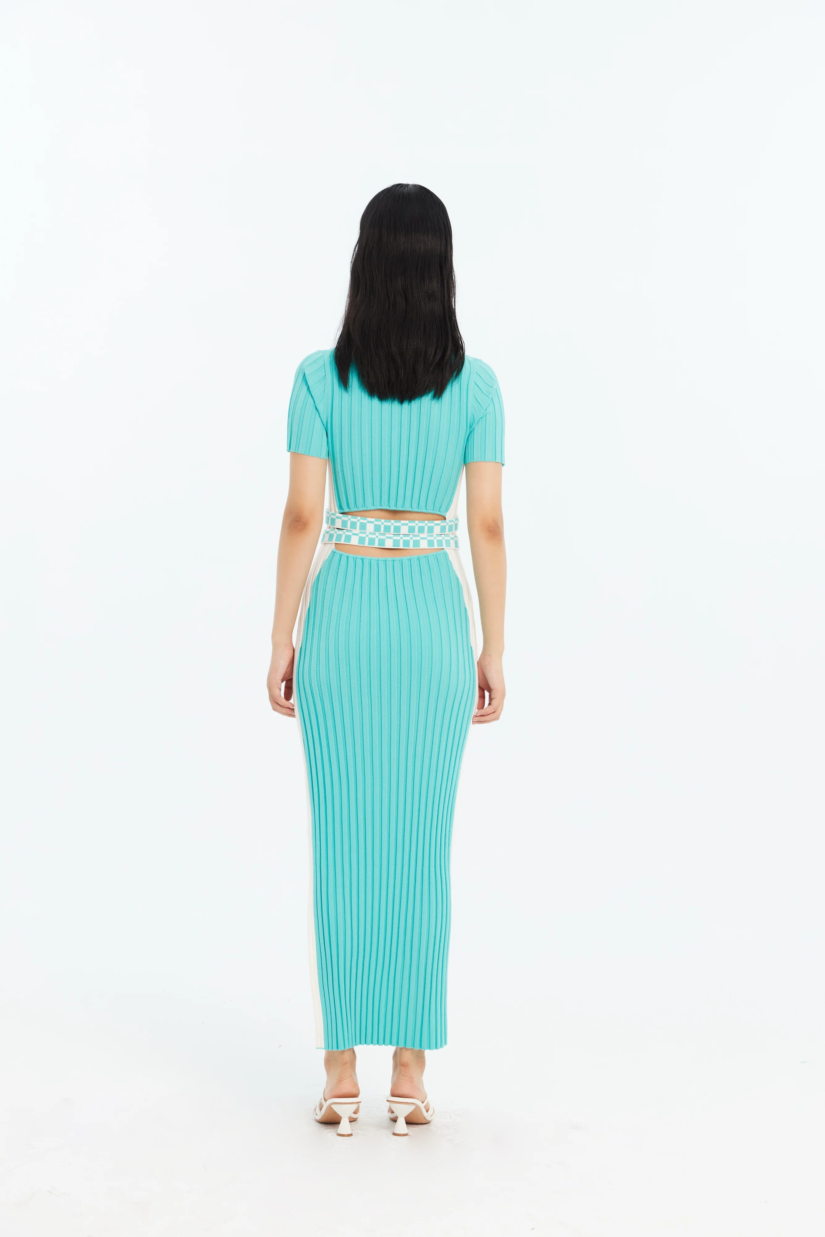 JODIE ECO PLEATED LONG DRESS - Image 3