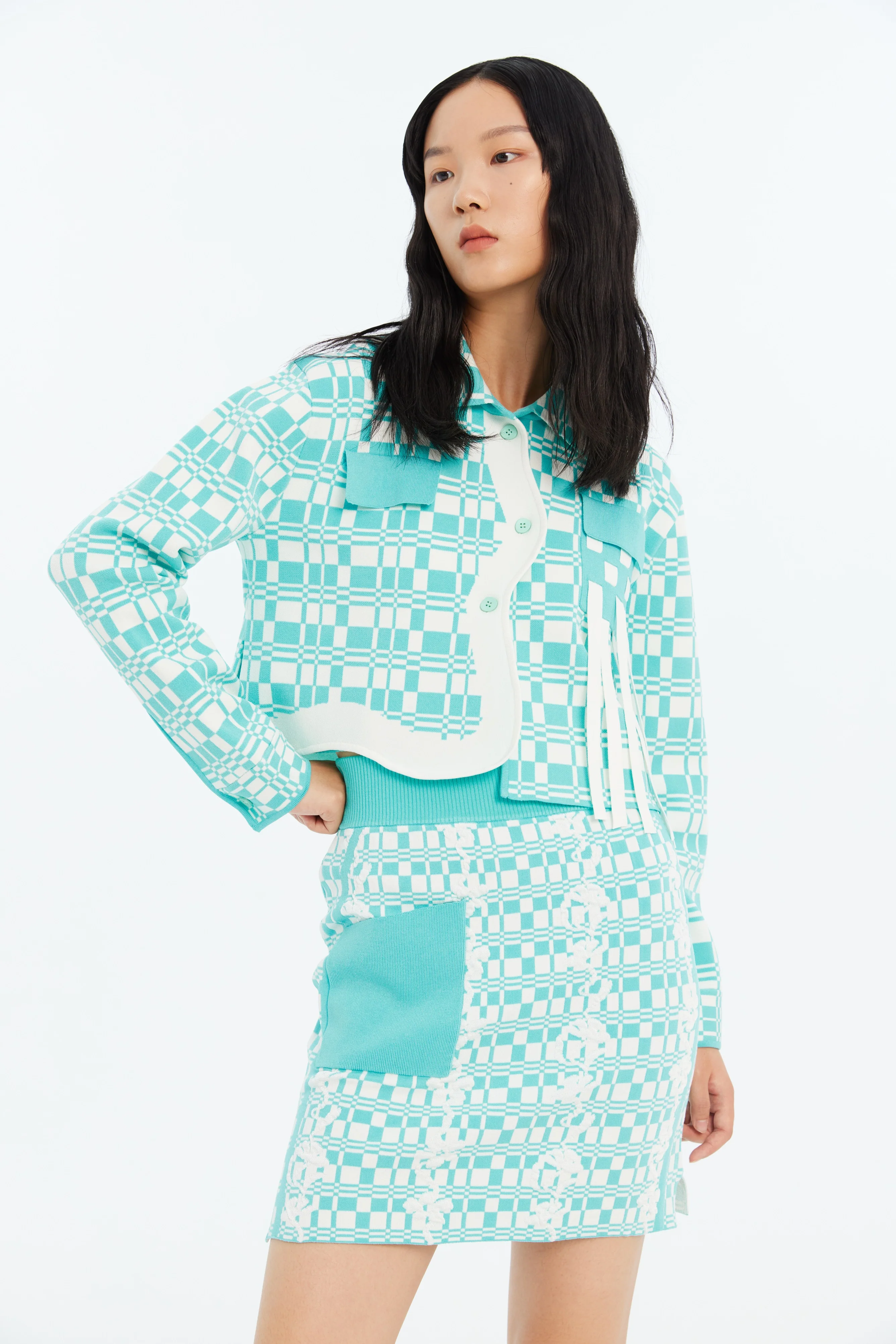 KIRBY FLORAL STITCH ECO MINI SKIRT - Image 3