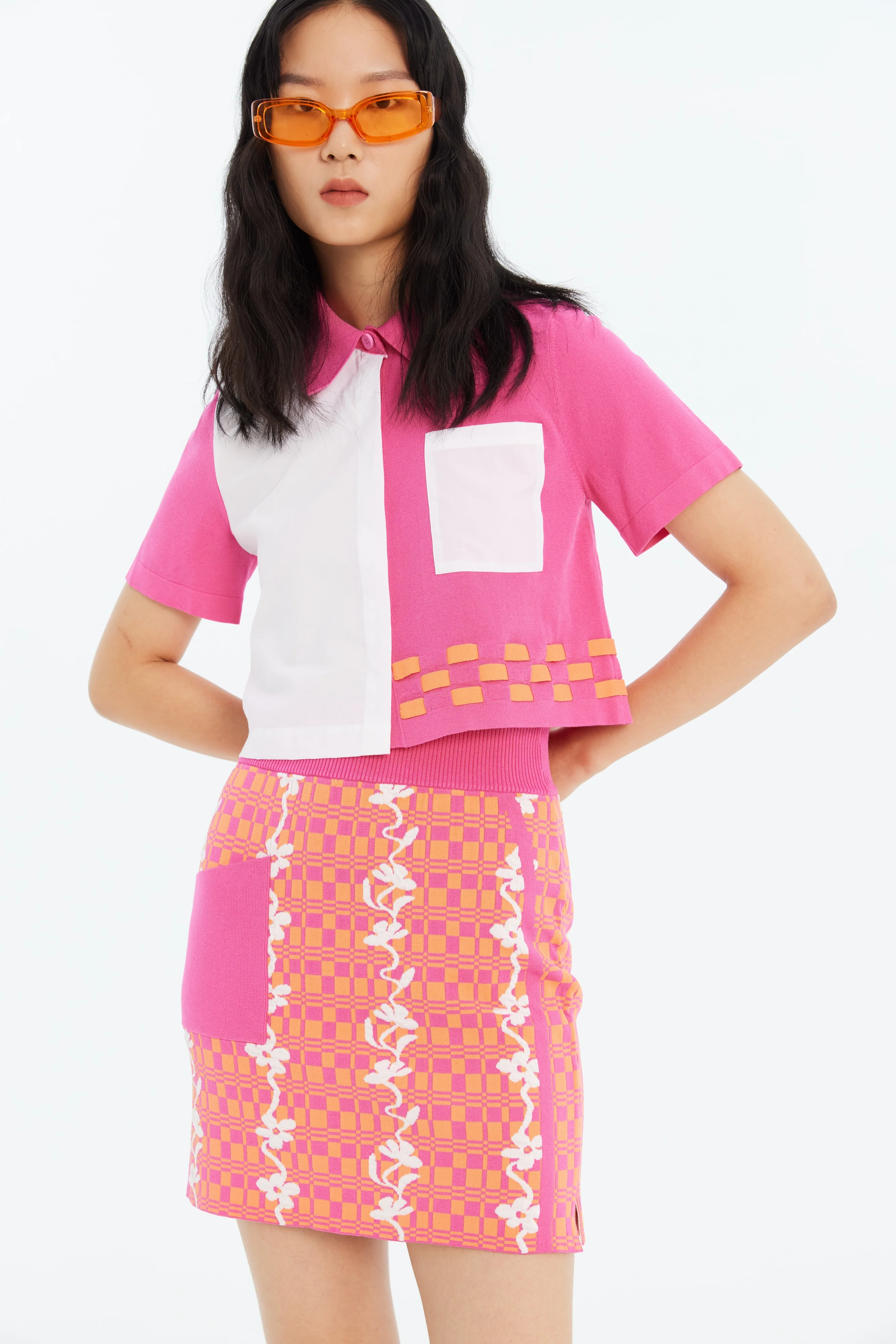 KIRBY FLORAL STITCH ECO MINI SKIRT - Image 3