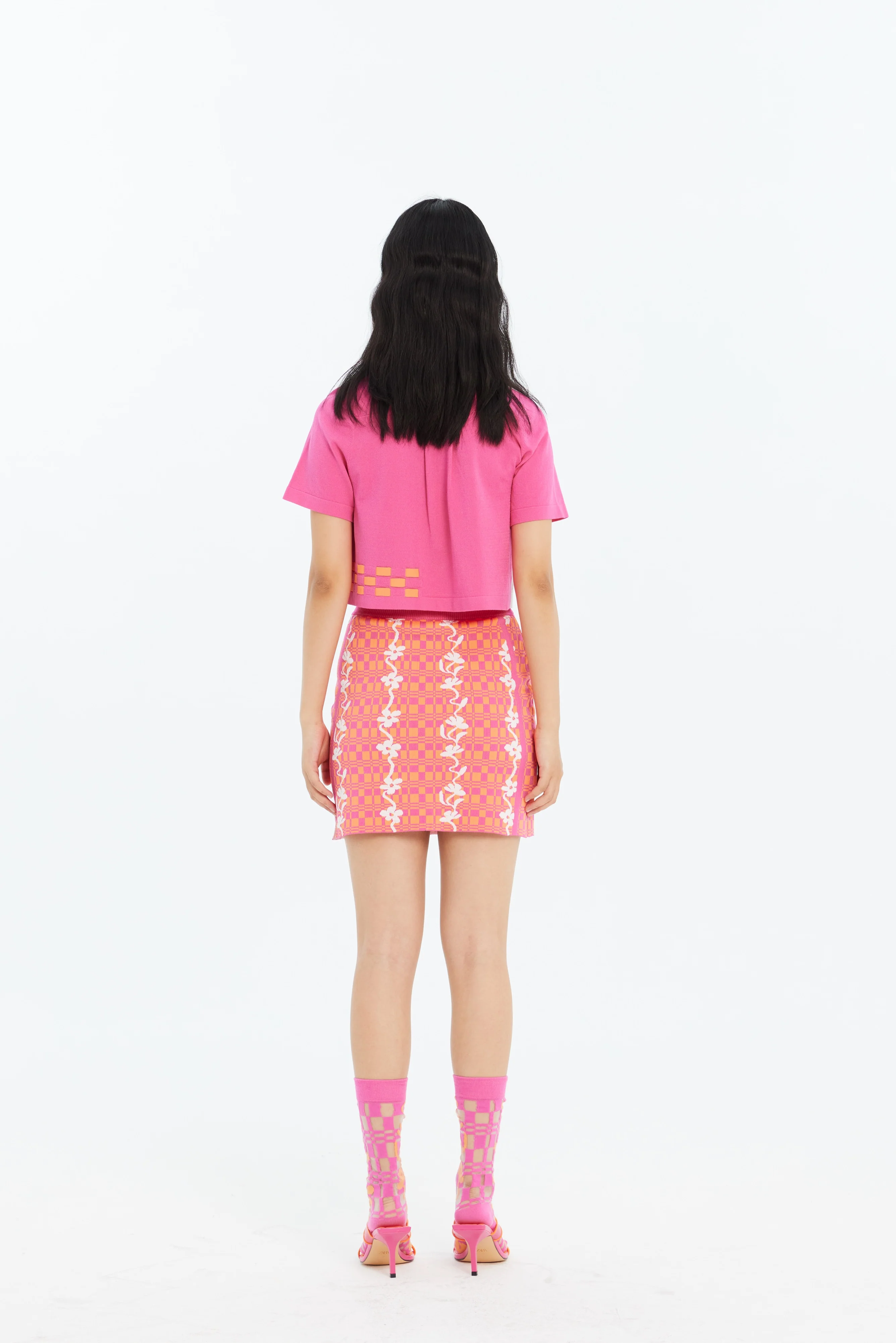 KIRBY FLORAL STITCH ECO MINI SKIRT - Image 4