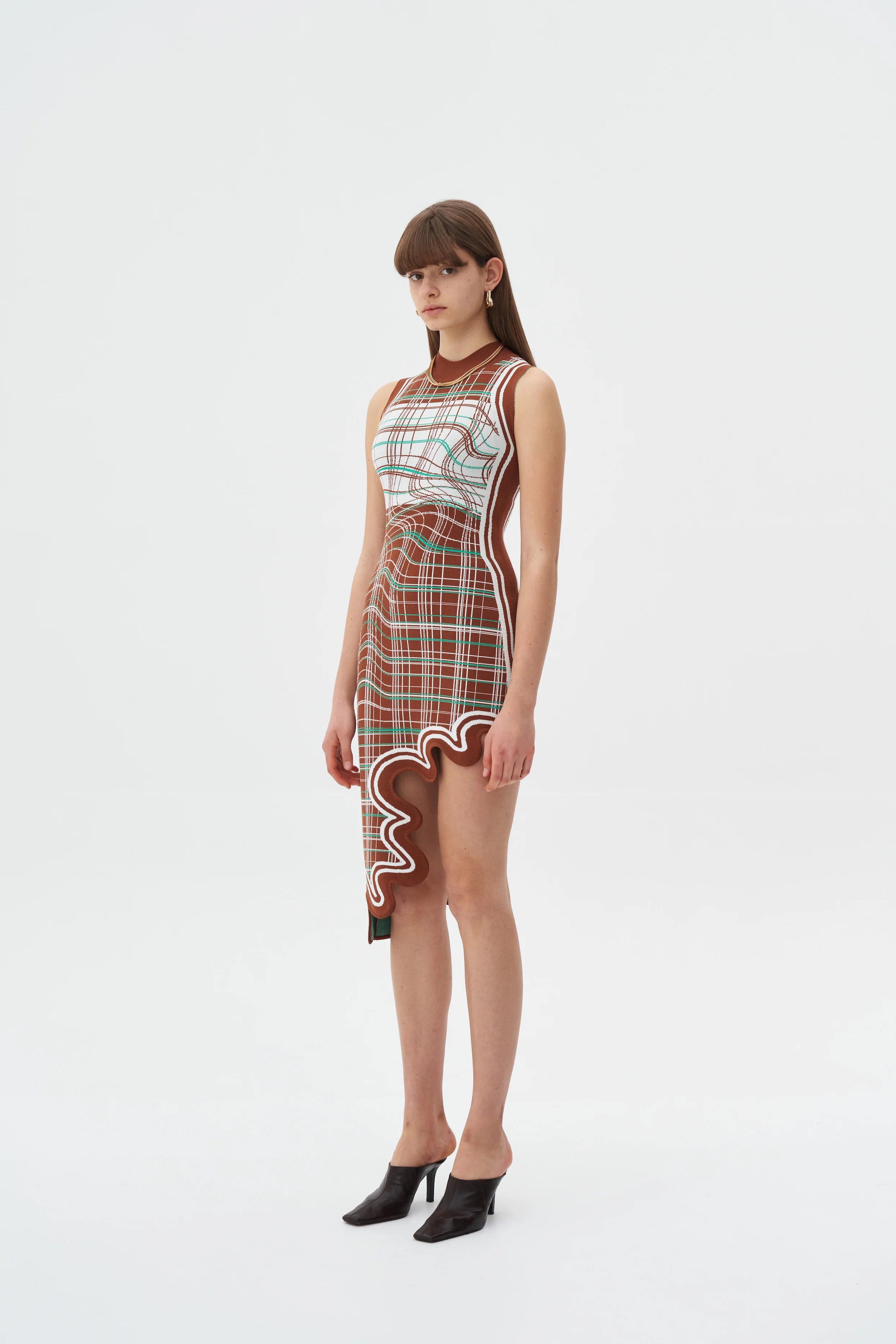MIA SIGNATURE WAVY PLAID DRESS IN ECO YARN - Image 3