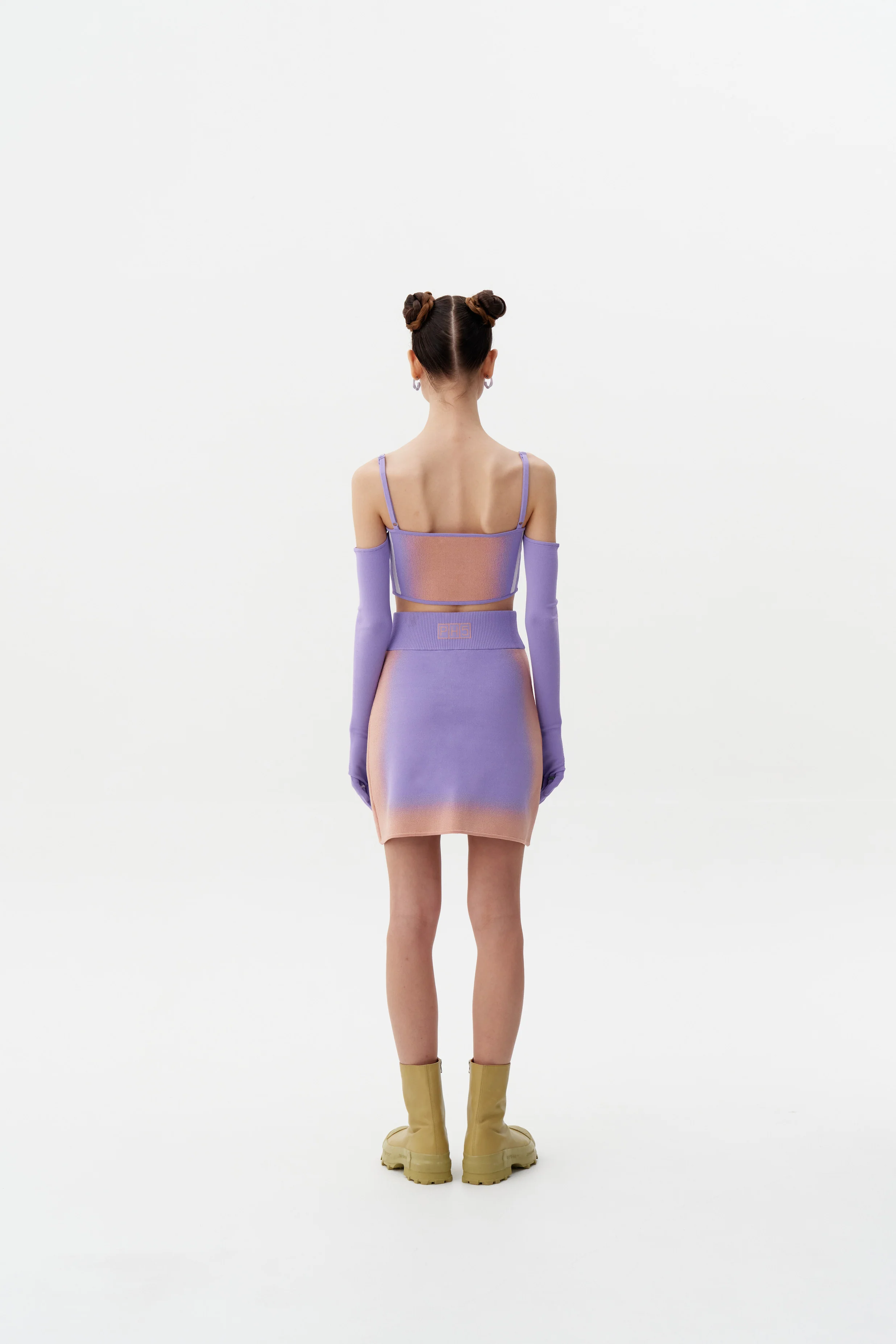 WHIRLPOOL "SPRAY PAINTED" BRA TOP WITH DETACHABLE GLOVES - Image 3